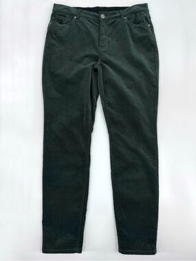 CAbi High Skinny Cord # 4449, Dark Spruce Green High Rise Skinny Cords, 12